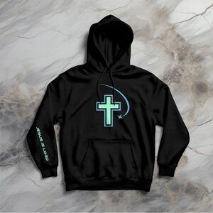 Men’s Hoodie Jesus Is LORD Christian Faith Bible Verse Sweatshirt